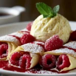 Easy Gluten-Free Raspberry Crepes with Vanilla Cream 3 Gluten-Free Raspberry Crepes