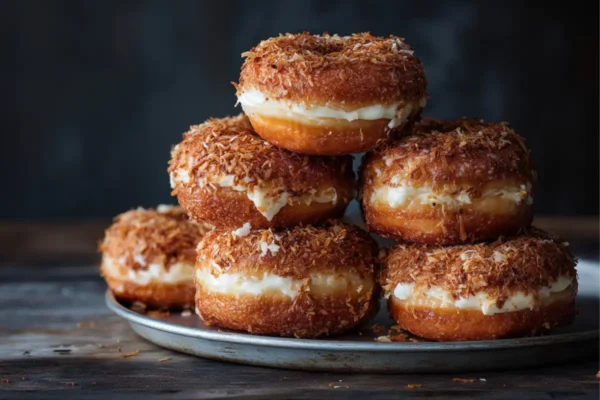 Gluten-Free Toasted Coconut Cream Donuts